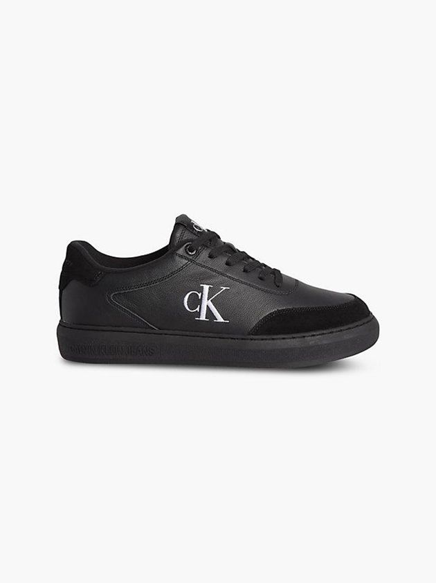 Calvin Klein USA Leather Mens Sneakers Black 6287094-WA